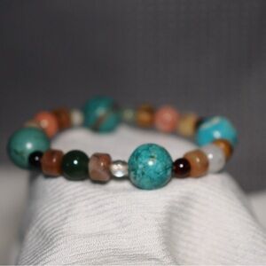 Turquoise and Multicolor Beaded Bracelet